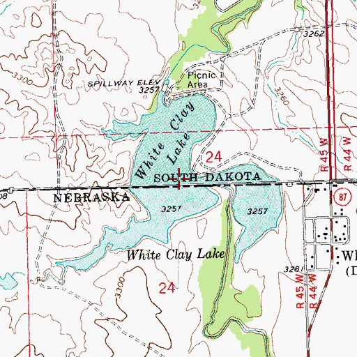 Topographic Map of White Clay Lake, SD