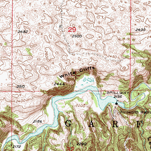 Topographic Map of White Cliffs, NE