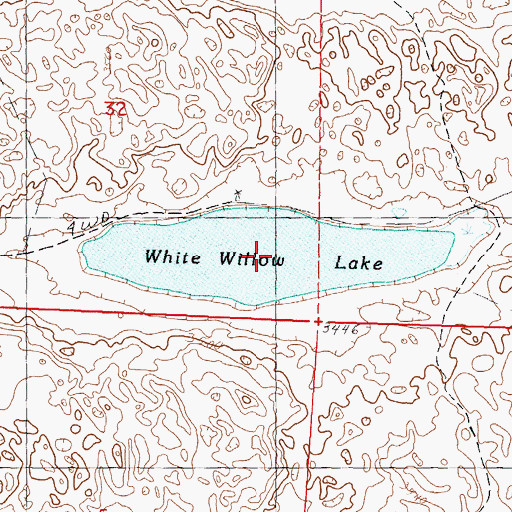 Topographic Map of White Willow Lake, NE