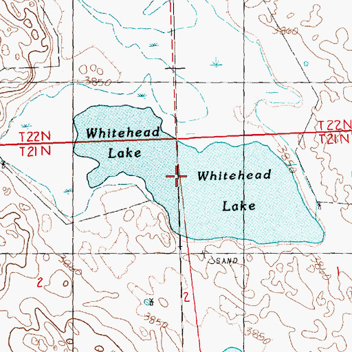 Topographic Map of Whitehead Lake, NE