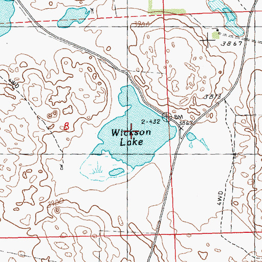 Topographic Map of Wickson Lake, NE