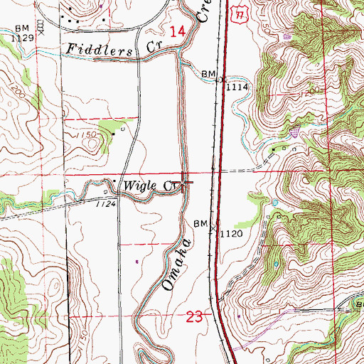 Topographic Map of Wigle Creek, NE