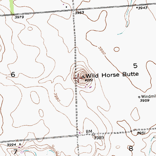 Topographic Map of Wild Horse Butte, NE