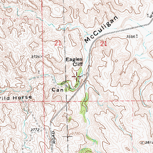 Topographic Map of Wild Horse Canyon, NE
