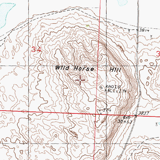 Topographic Map of Wild Horse Hill, NE