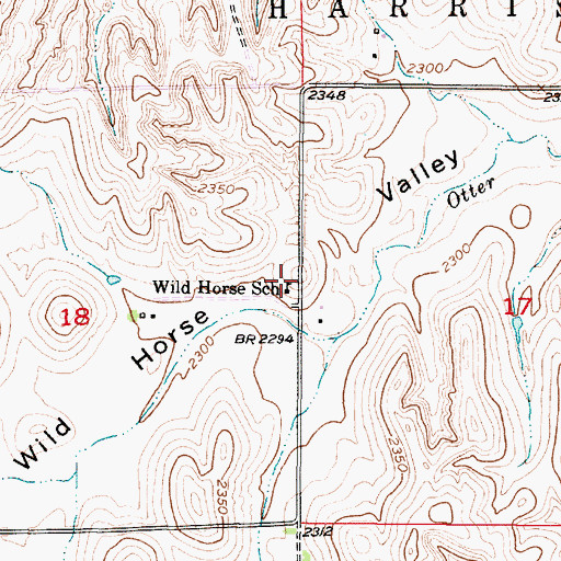 Topographic Map of Wild Horse School (historical), NE