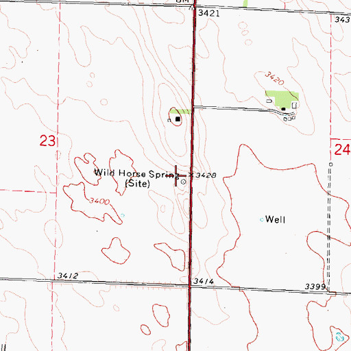 Topographic Map of Wild Horse Spring, NE