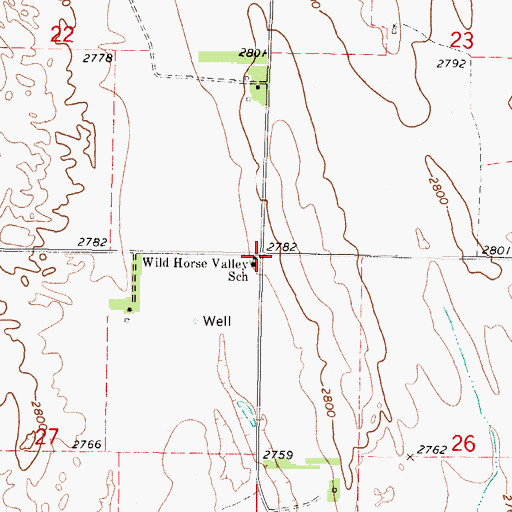 Topographic Map of Wild Horse Valley School (historical), NE