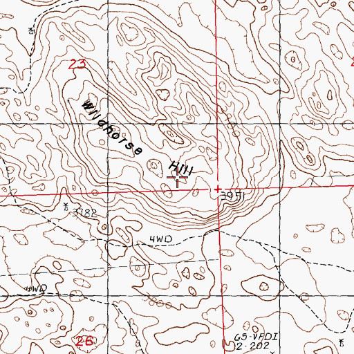 Topographic Map of Wildhorse Hill, NE