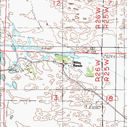 Topographic Map of Wiley Ranch, NE