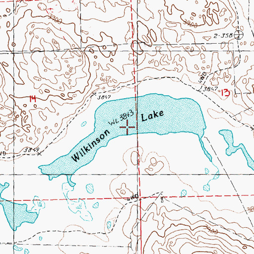 Topographic Map of Wilkinson Lake, NE