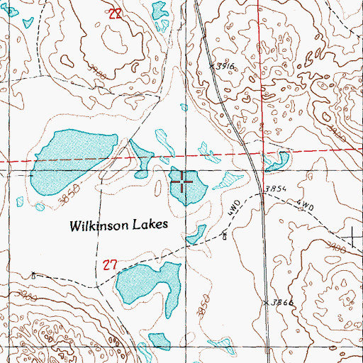 Topographic Map of Wilkinson Lakes, NE