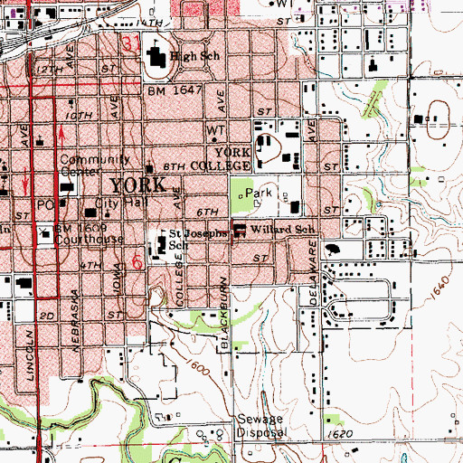 Topographic Map of Dean Sack Hall of Science, NE