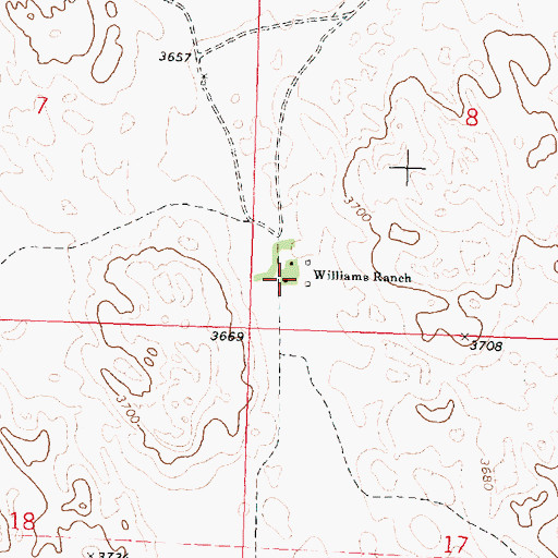 Topographic Map of Williams Ranch, NE