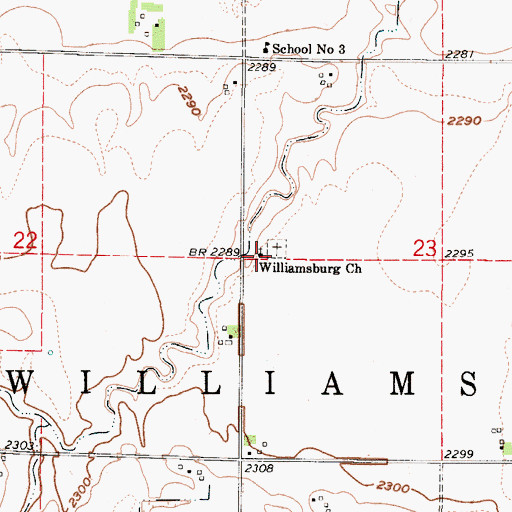 Topographic Map of Williamsburg Church, NE