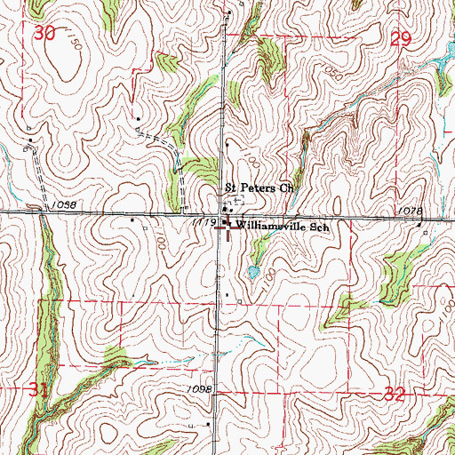 Topographic Map of Williamsville School, NE