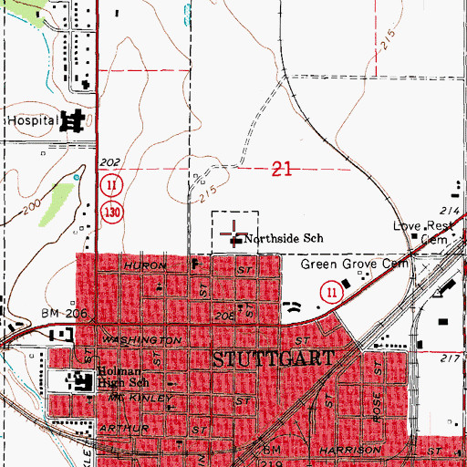 Topographic Map of Northside Elementary School, AR