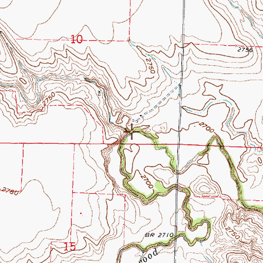 Topographic Map of Willow Creek, NE