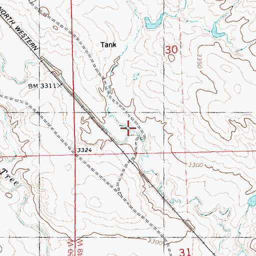 Topographic Map of Willow Creek, NE