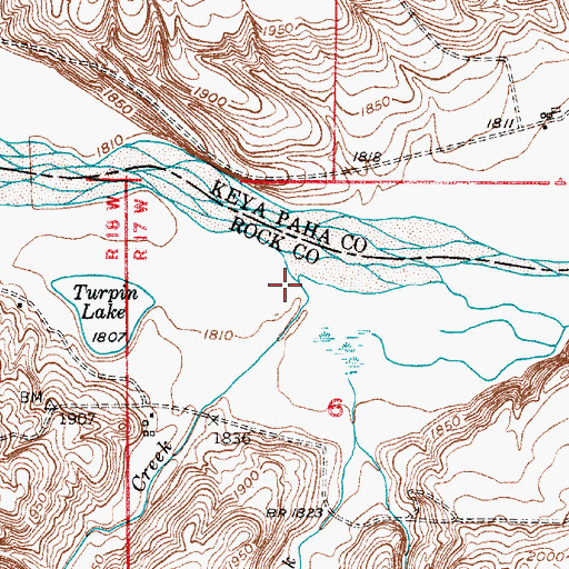 Topographic Map of Willow Creek, NE