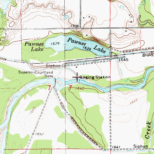 Topographic Map of Willow Creek, NE
