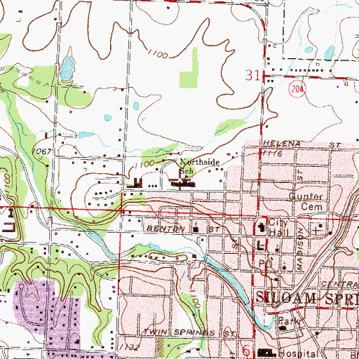 Topographic Map of Northside Elementary School, AR