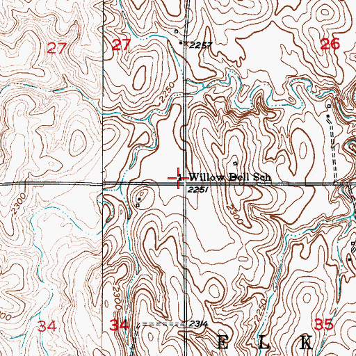 Topographic Map of Willow Dell School (historical), NE