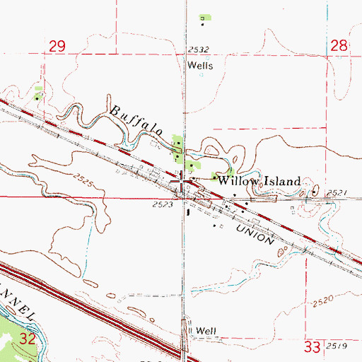 Topographic Map of Willow Island, NE