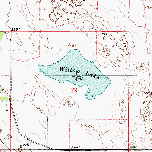 Topographic Map of Willow Lake, NE