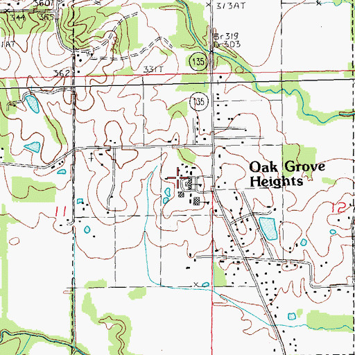 Topographic Map of Oak Grove Junior High School, AR