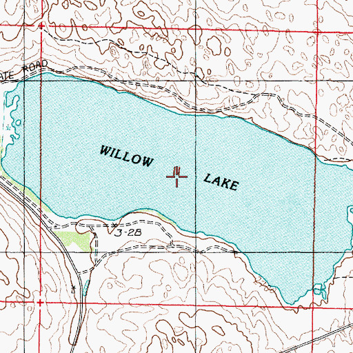 Topographic Map of Willow Lake, NE
