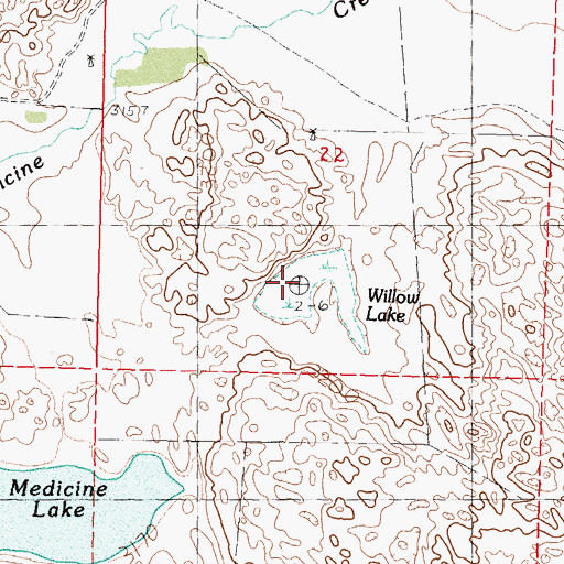 Topographic Map of Willow Lake, NE