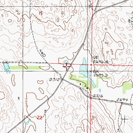 Topographic Map of Willow Lake School, NE