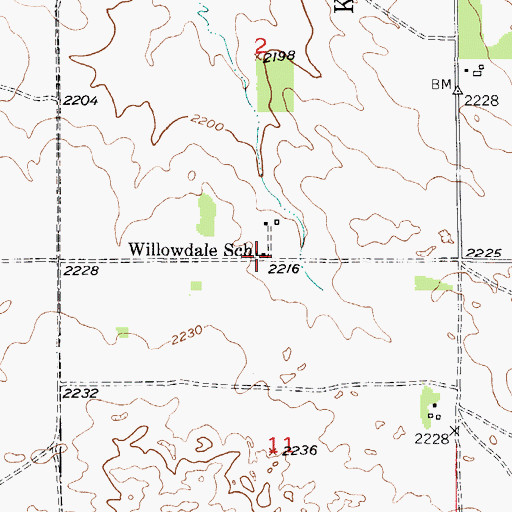 Topographic Map of Willowdale School, NE