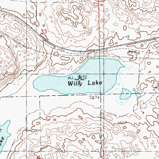 Topographic Map of Willy Lake, NE