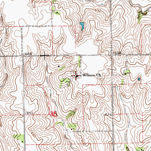 Topographic Map of Wilson Church, NE