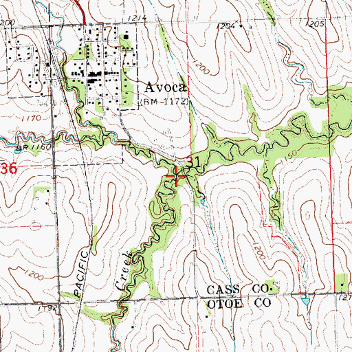 Topographic Map of Wilson Creek, NE