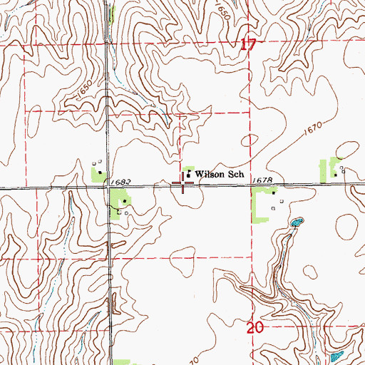 Topographic Map of Wilson School, NE