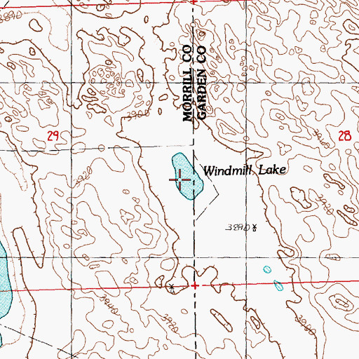 Topographic Map of Windmill Lake, NE
