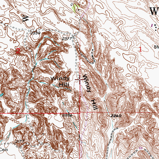 Topographic Map of Windy Hill, NE