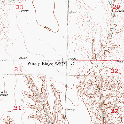 Topographic Map of Windy Ridge School, NE