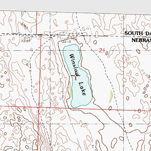 Topographic Map of Winslow Lake, NE