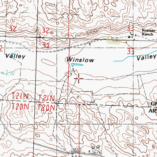 Topographic Map of Winslow Valley, NE