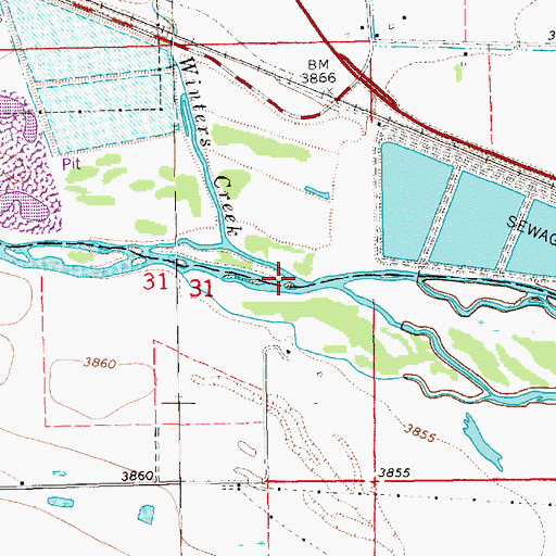 Topographic Map of Winters Creek, NE