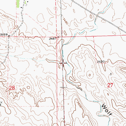 Topographic Map of Wolf Canyon, NE