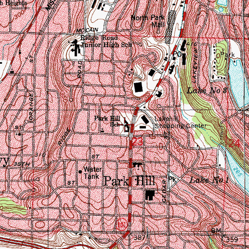 Topographic Map of Park Hill Elementary School, AR