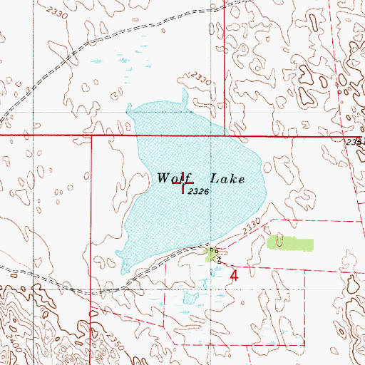 Topographic Map of Wolf Lake, NE