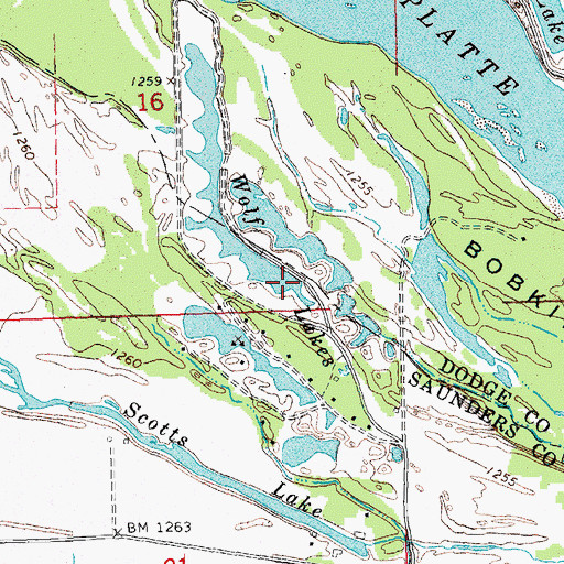 Topographic Map of Wolf Lakes, NE