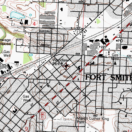 Topographic Map of Parker Elementary School, AR