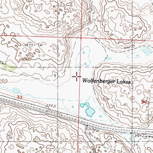 Topographic Map of Wolfenberger Lakes, NE
